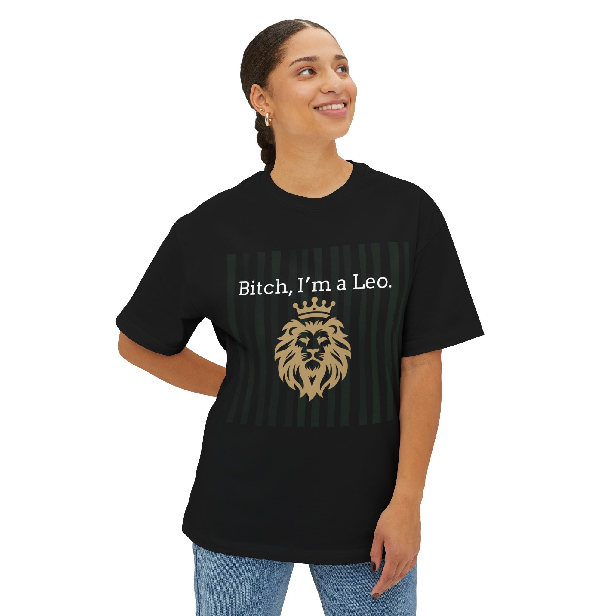 Crowned Lion Tee — Minimalist Gold Crest Graphic Shirt